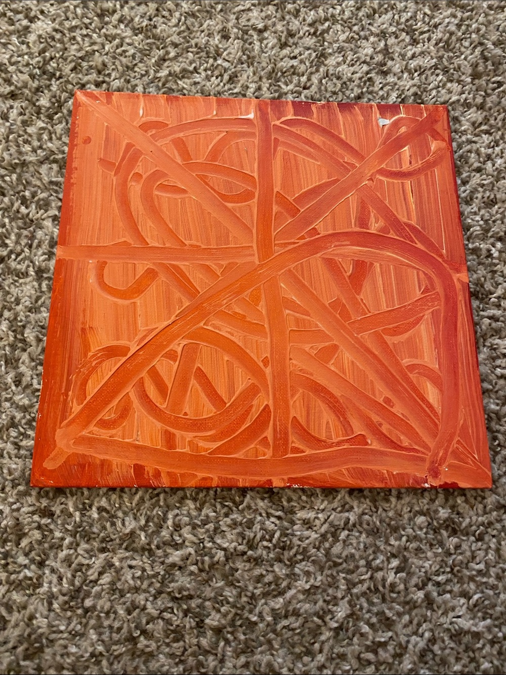 Bold Orange Abstract Acrylic Canvas